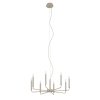 Nowoczesna minimalistyczna lampa wisząca Nowodvorski ORTO VIII z ośmioma pionowymi punktami świetlnymi ze stali, zawieszona w eleganckim salonie nad stołem.